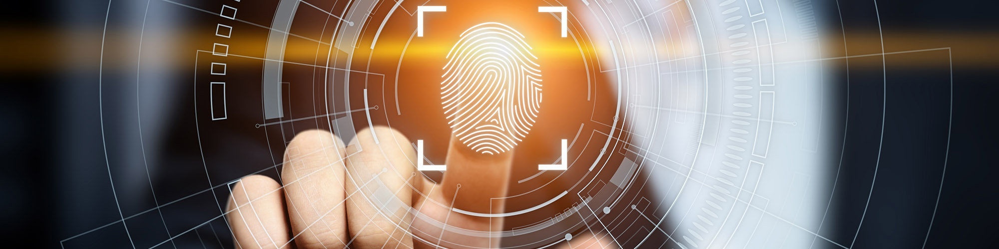 Man Scanning His Fingerprint