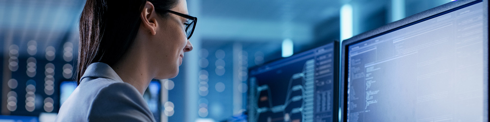 Cybersecurity Specialist Using a Computer