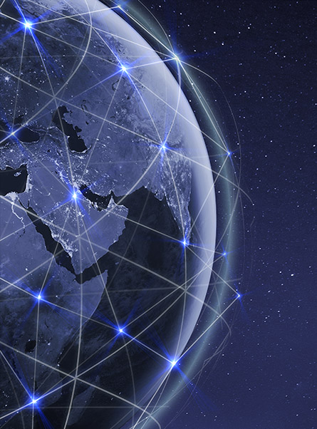 Earth From Space With a Network Overlay